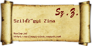 Szilágyi Zina névjegykártya