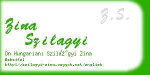 zina szilagyi business card
